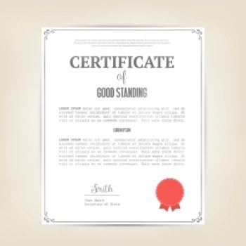 certificate of good standing