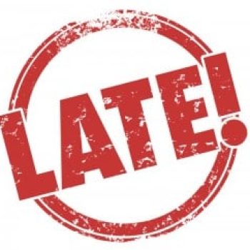 graphic spelling out the word late