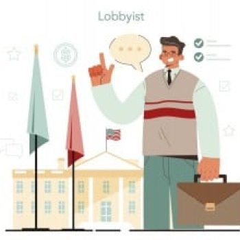 graphic of male lobbyist holding briefcase